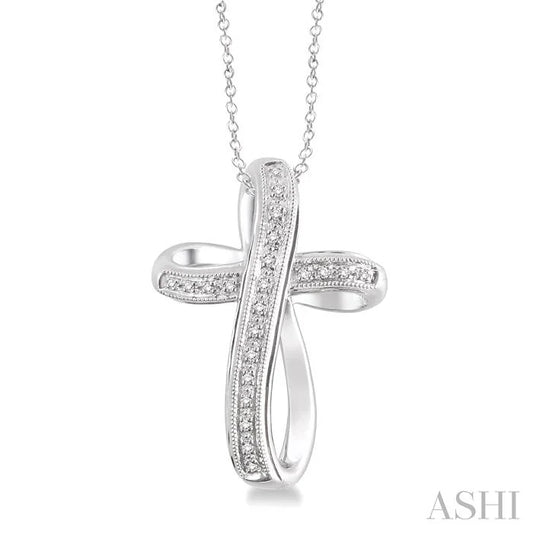 Silver Cross Diamond Fashion Pendant