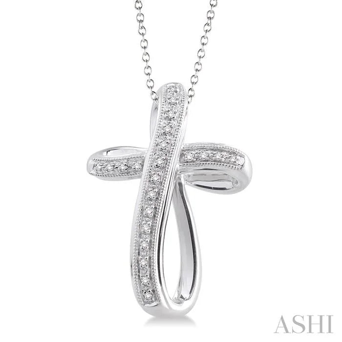Silver Cross Diamond Fashion Pendant