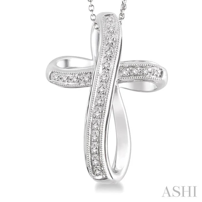 Silver Cross Diamond Fashion Pendant