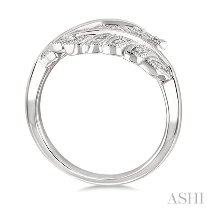 Silver Leaf Diamond Fashion Ring