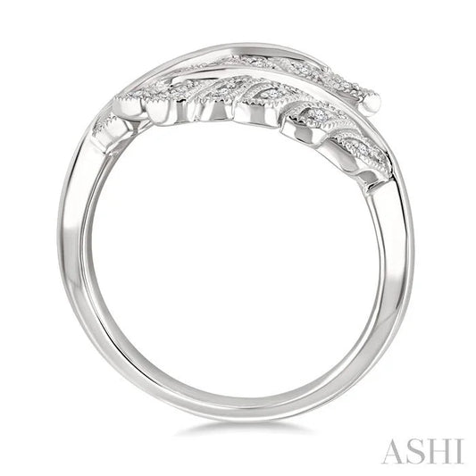 Silver Leaf Diamond Fashion Ring
