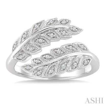 Silver Leaf Diamond Fashion Ring