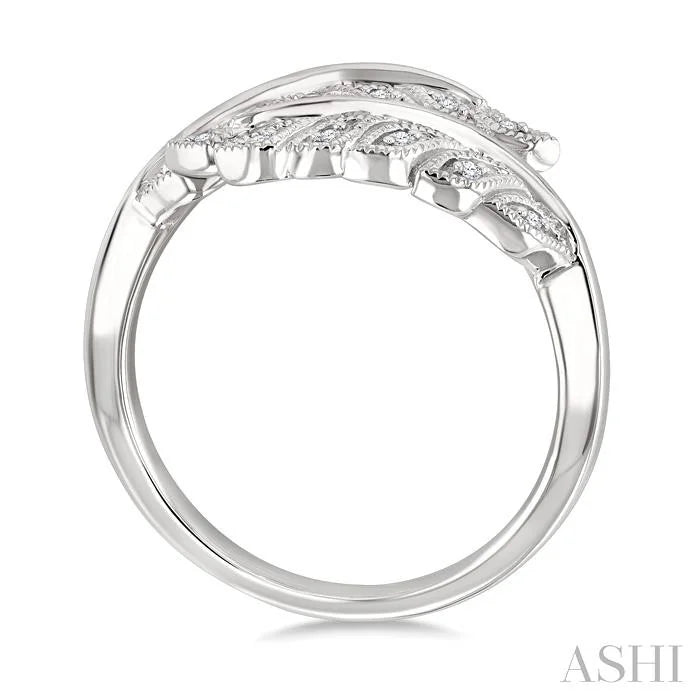 Silver Leaf Diamond Fashion Ring