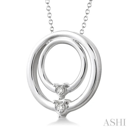 Silver Circle Diamond Pendant