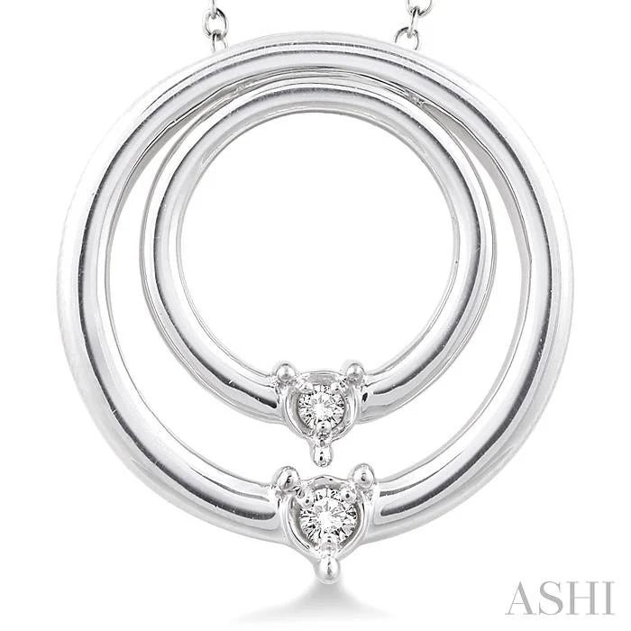 Silver Circle Diamond Pendant