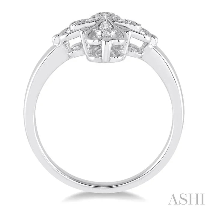 Silver Cross Diamond Fashion Ring