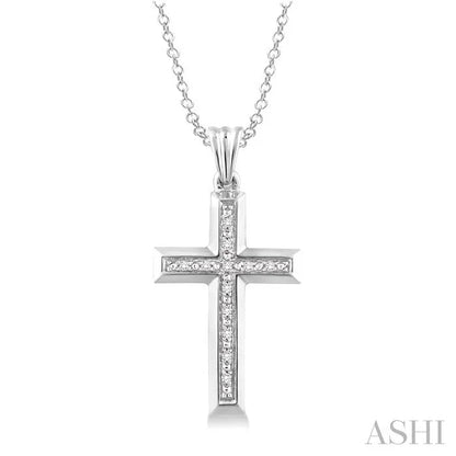 Silver Cross Diamond Fashion Pendant