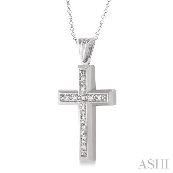 Silver Cross Diamond Fashion Pendant