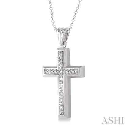 Silver Cross Diamond Fashion Pendant