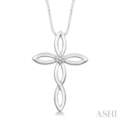 Silver Cross Diamond Fashion Pendant