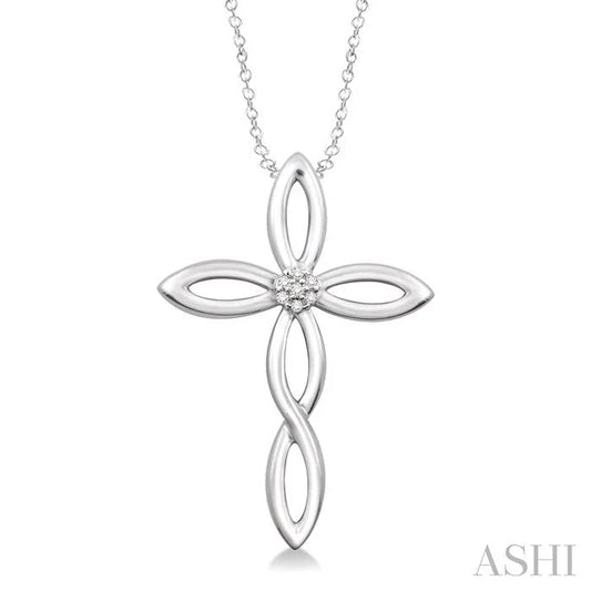 Silver Cross Diamond Fashion Pendant