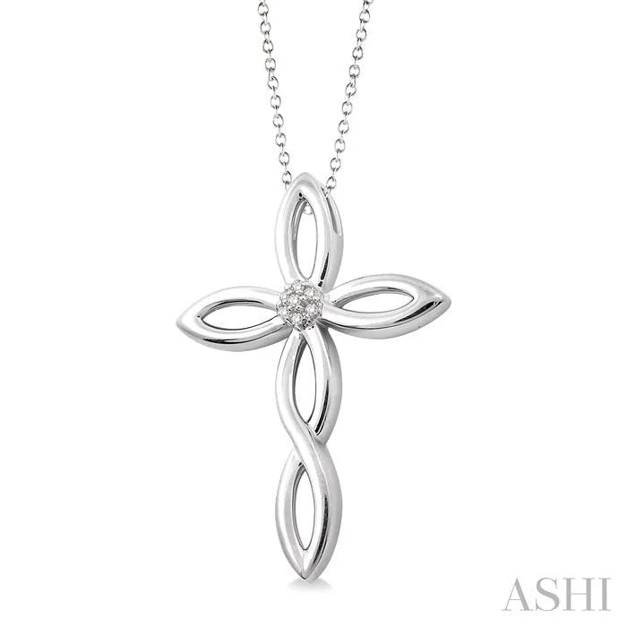 Silver Cross Diamond Fashion Pendant