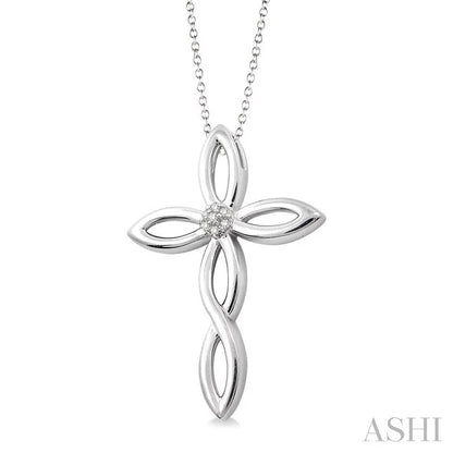 Silver Cross Diamond Fashion Pendant