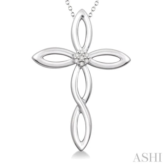Silver Cross Diamond Fashion Pendant