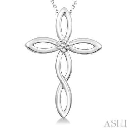 Silver Cross Diamond Fashion Pendant