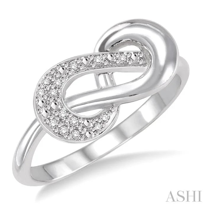 Silver Infinity Knot Diamond Fashion Ring