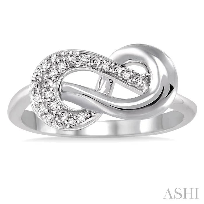 Silver Infinity Knot Diamond Fashion Ring