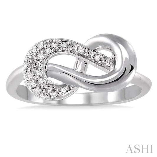 Silver Infinity Knot Diamond Fashion Ring