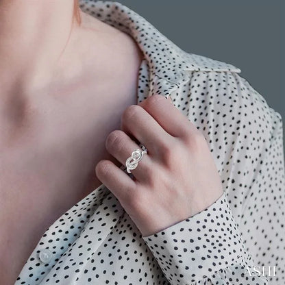 Silver Infinity Knot Diamond Fashion Ring