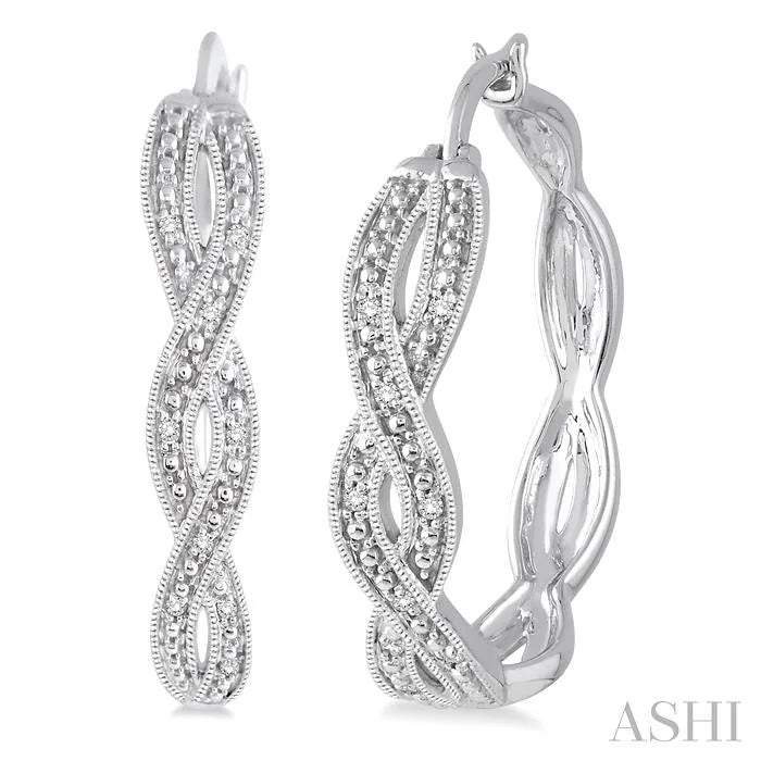 Silver Infinity Diamond Fashion Hoop Earrings