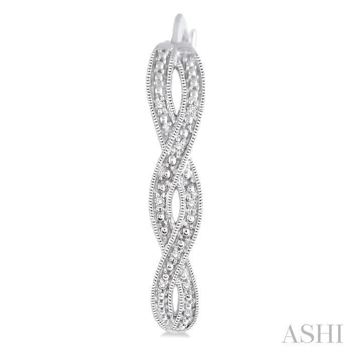 Silver Infinity Diamond Fashion Hoop Earrings