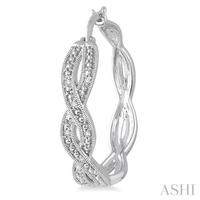 Silver Infinity Diamond Fashion Hoop Earrings