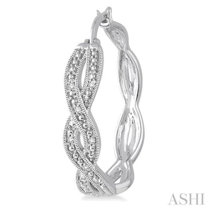 Silver Infinity Diamond Fashion Hoop Earrings