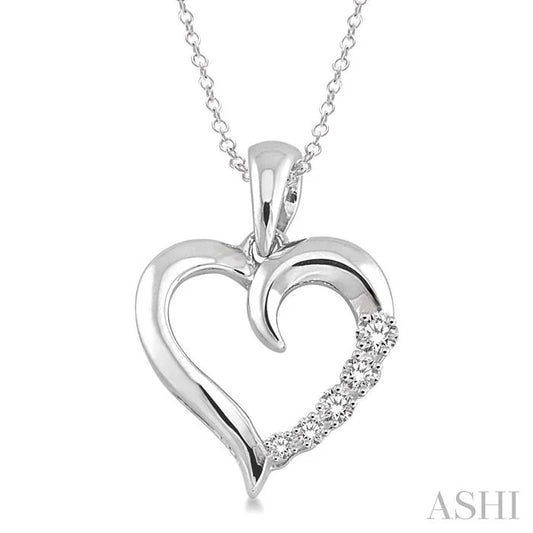 Silver Heart Shape Journey Diamond Fashion Pendant