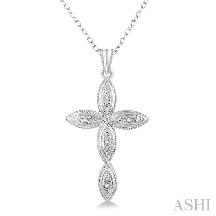 Silver Cross Diamond Fashion Pendant