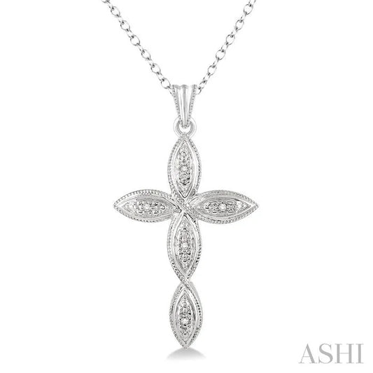 Silver Cross Diamond Fashion Pendant