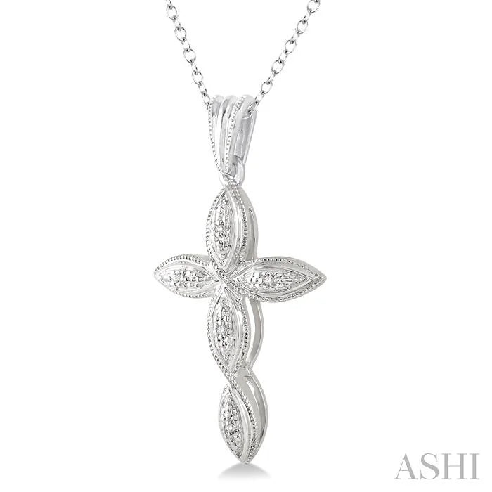 Silver Cross Diamond Fashion Pendant