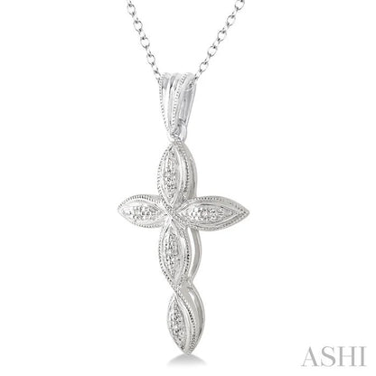 Silver Cross Diamond Fashion Pendant