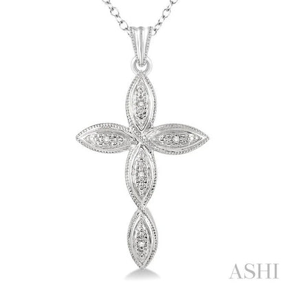 Silver Cross Diamond Fashion Pendant