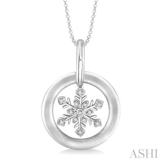 Silver Snowflake Diamond Fashion Pendant