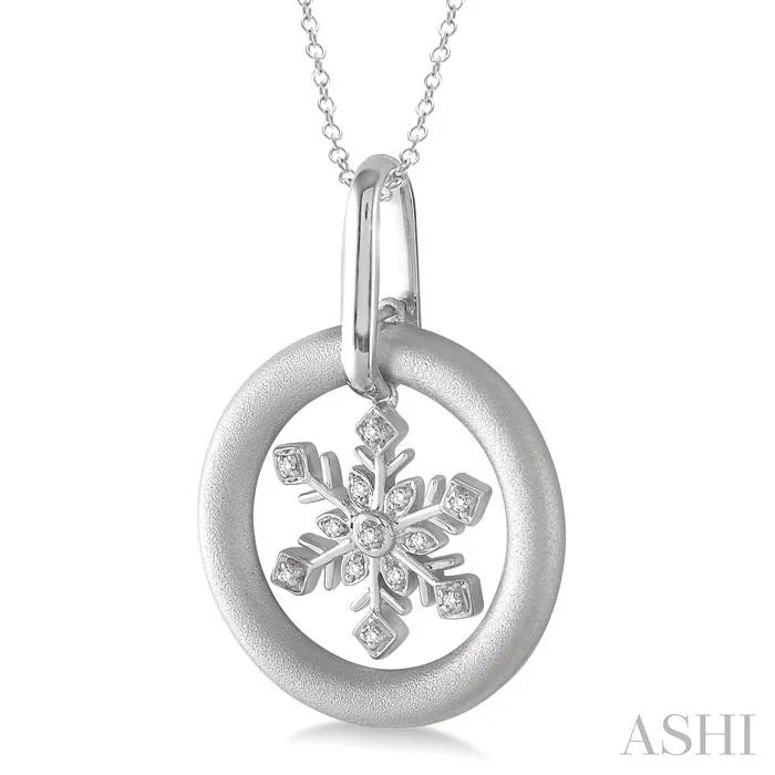 Silver Snowflake Diamond Fashion Pendant