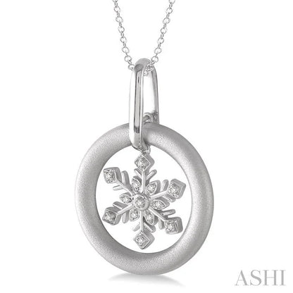 Silver Snowflake Diamond Fashion Pendant