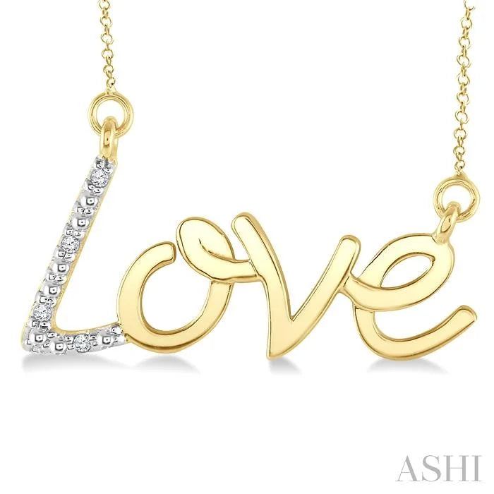 Gold Vermeil 'Love' Diamond Fashion Pendant