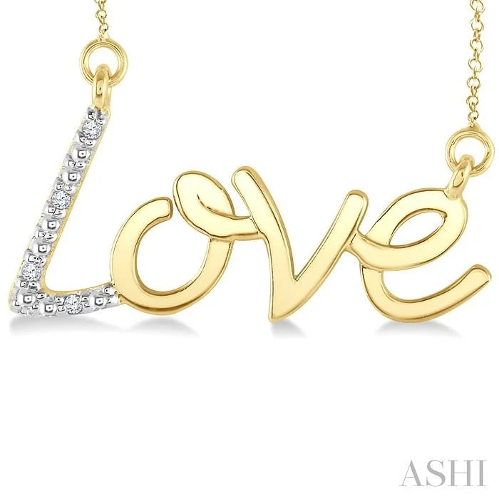 Gold Vermeil 'Love' Diamond Fashion Pendant