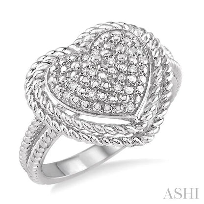 Silver Heart Shape Diamond Fashion Ring
