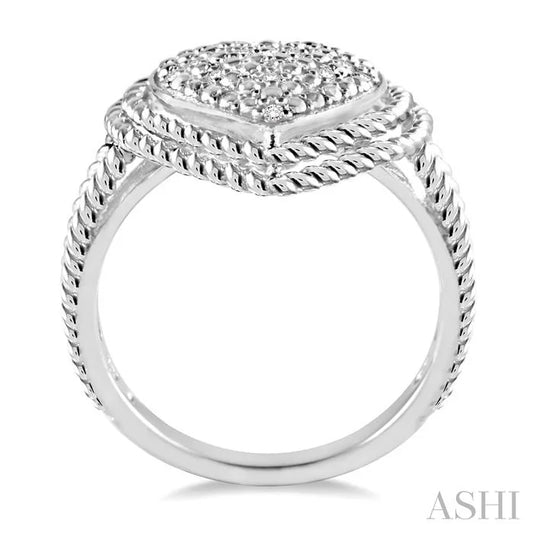 Silver Heart Shape Diamond Fashion Ring