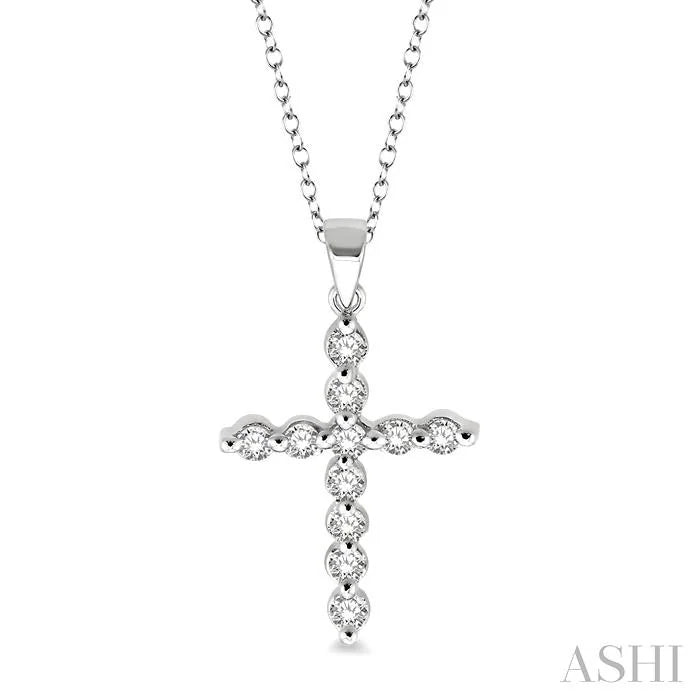 Silver Cross Petite Diamond Fashion Pendant