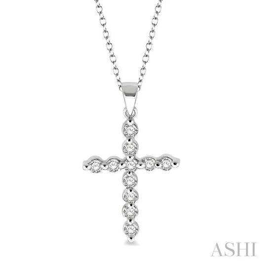 Silver Cross Petite Diamond Fashion Pendant