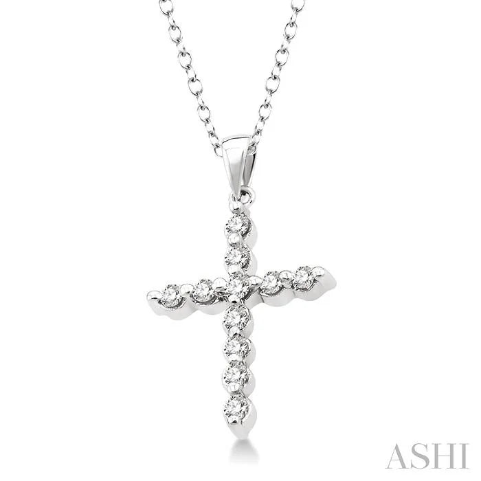 Silver Cross Petite Diamond Fashion Pendant
