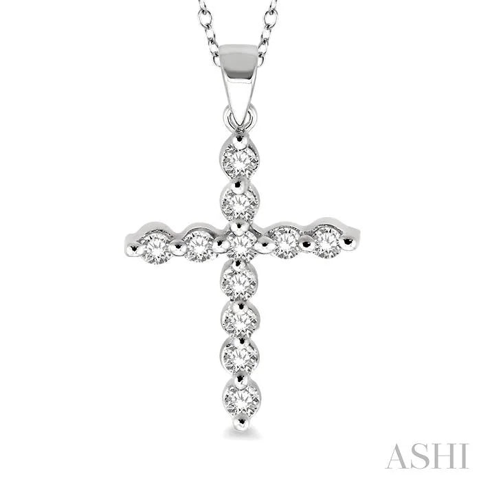 Silver Cross Petite Diamond Fashion Pendant