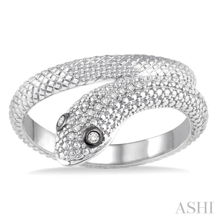Silver Snake Diamond Fashion Ring