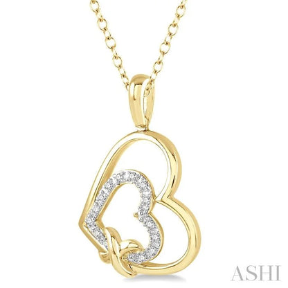 Gold Vermeil Double Heart Shape Diamond Fashion Pendant