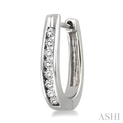 Silver Diamond Hoop Earrings