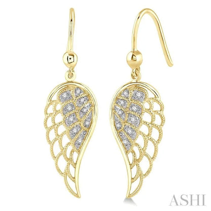 Gold Vermeil Angel Wings Diamond Fashion Earrings