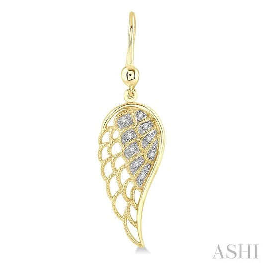 Gold Vermeil Angel Wings Diamond Fashion Earrings