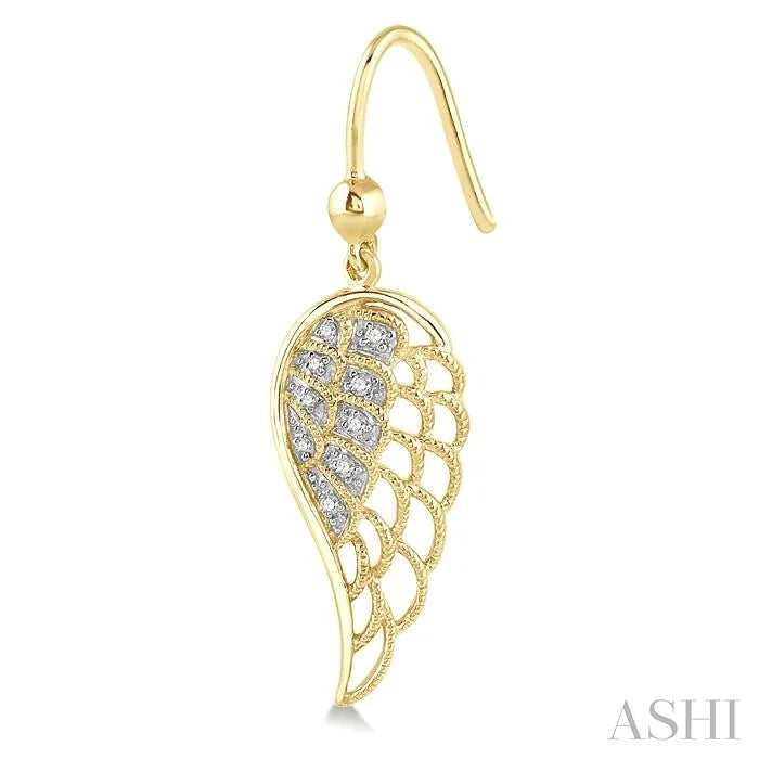 Gold Vermeil Angel Wings Diamond Fashion Earrings